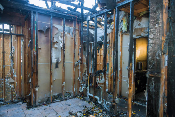 Professional Fire Damage Restoration technician working in Pine Mountain Club, CA